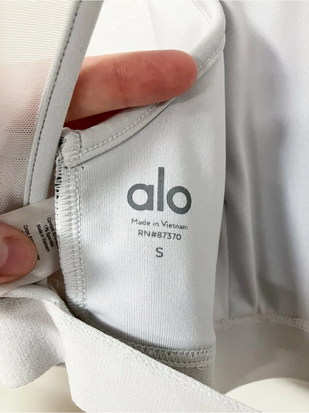 Alo Yoga | White Incline Abstract Bra s Athletic Gym Running Sporty Workout